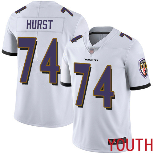 Baltimore Ravens Limited White Youth James Hurst Road Jersey NFL Football #74 Vapor Untouchable->nfl t-shirts->Sports Accessory